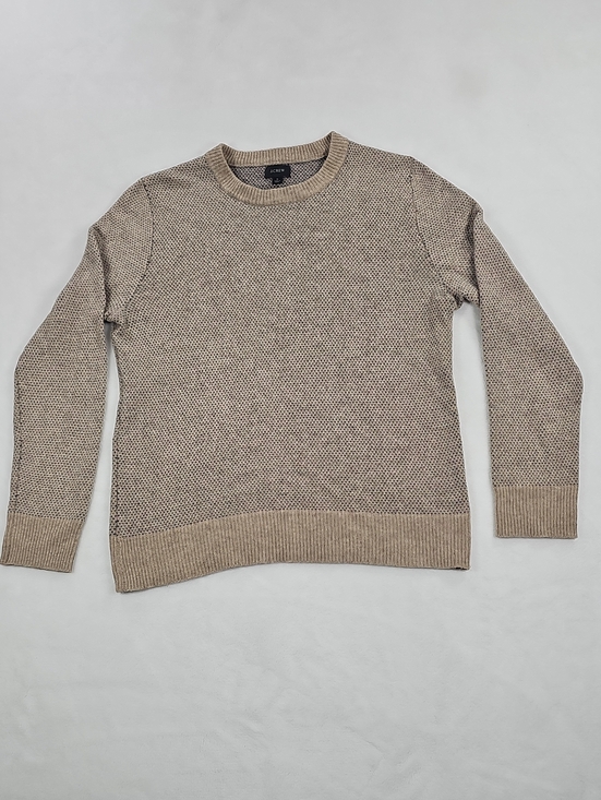 J.CREW Other - J.Crew Mens Merino Wool Blend Birdseye Crewneck Sweater Tan Navy AE300 Small